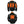 Black motorcycle jacket showing front and back heating zones highlighted in orange
