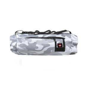 G-Tech grey camouflage heated hand warmer muff with adjustable strap