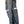 Side view of black waterproof overpants with side zipper and reflective strip