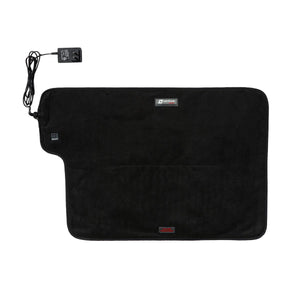 Venture Heat black rectangular electric heating pad with power cord and adapter