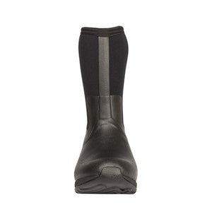 Black waterproof Bogs boot viewed from the front