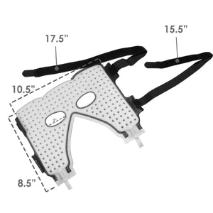 Face ice pack wrap with dimensions labeled in inches