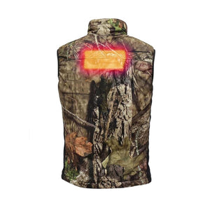 Volt Heat camo vest with glowing orange heating element on the back