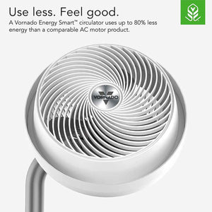 Vornado Energy Smart air circulator with text explaining energy efficiency