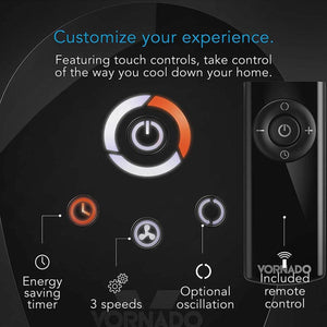 Vornado OSCR32 32" Oscillating Air Circulator Tower Fan with Remote Control and Timer - Black