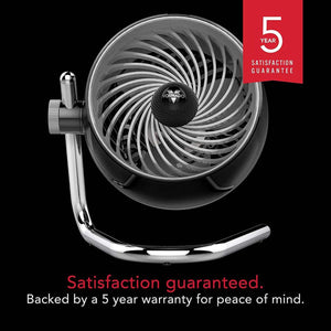 Vornado Pivot3 Compact Air Circulator Fan with Pivoting Axis, 3 Speed Settings, Removable Grill for Cleaning - Black
