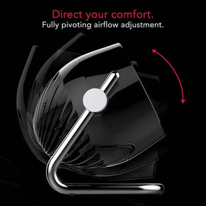 Vornado Pivot3 Compact Air Circulator Fan with Pivoting Axis, 3 Speed Settings, Removable Grill for Cleaning - Black
