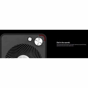 Vornado heater control panel with metal dials for heat settings