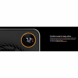 Vornado heater digital display showing 72 degrees with Energy Sync color indicator