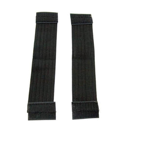Two black elastic velcro straps