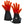 Pair of red and black heated gloves with visible heating elements and battery pack