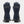 Pair of navy blue insulated winter gloves with black leather accents and adjustable wrist straps
