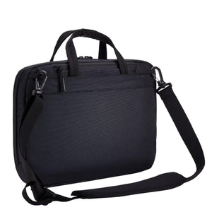Thule black laptop briefcase with top handles and detachable shoulder strap