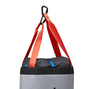 Black Diamond haul bag top section with orange webbing straps and black carabiner