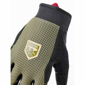 Hestra olive green mesh glove with brand patch