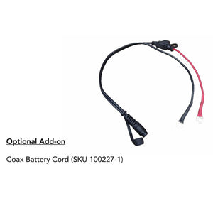 Gears Canada coax battery cord with ring terminals and inline fuse