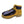 Yellow work boot with black metatarsal guard and yellow laces