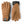 Hestra tan leather gloves with black cuffs and Hestra logo patch