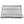 Grey plush rectangular heating pad with black trim and snap buttons