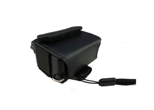 Warm and Safe black leather protective case with wrist strap