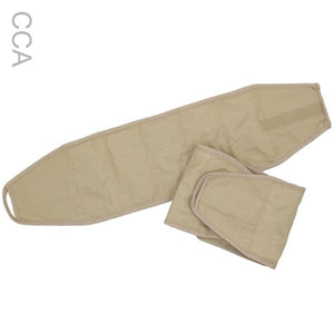 CCA branded beige fabric wrap with velcro fasteners