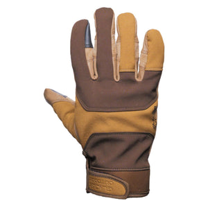 Glacier Glove brown and tan outdoor work glove with adjustable wrist strap