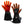 Pair of black Fan-Tex heated gloves with glowing orange heating elements visible on the fingers and palms