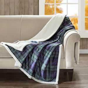 Woolrich Brewster Oversized Mink to Berber Heated Throw - 60"W x 70"L