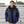 Man wearing a navy and black ActionHeat Denver Broncos hooded puffer jacket