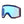 Black ski goggles with a reflective blue lens