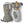 Hestra grey and white insulated mittens with leather palm and wrist strap