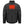 Back view of black Mobile Warming heated puffer jacket with glowing red heating element graphic on upper back
