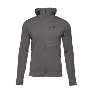 Black Diamond grey full zip hooded fleece jacket with chest pocket