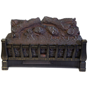 World Marketing electric fireplace log insert with black metal grate