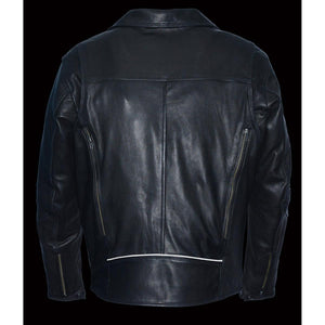 Milwaukee Leather Men's Lightweight Triple Stitch Extra Long Beltless Biker Jacket