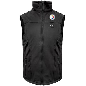 ActionHeat black Pittsburgh Steelers heated vest with front zipper and logo