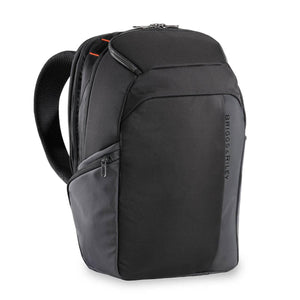 Black Briggs and Riley backpack with zippered compartments