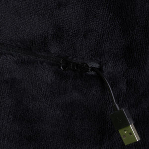 Glovii black fabric with a zipper and an integrated USB charging cable