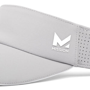 Light grey Mission visor with perforated side panel and brand logo