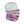 Seirus neck gaiter with red white and blue horizontal tie dye pattern on a mannequin head