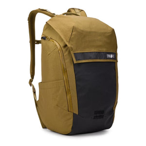 Thule olive and black backpack with shoulder straps