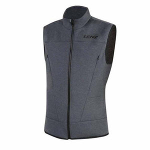 Lenz grey sleeveless zip up vest with high collar