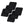 Five black rectangular furniture floor protectors arranged in a cluster