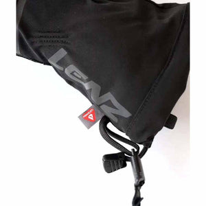 Black Lenz glove cuff with Primaloft tag and adjustable drawstring closure