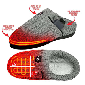 Open Box ActionHeat 5V Battery Heated Cable Knit Slippers