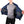 Man wearing an open ActionHeat navy blue jacket showing internal heating panels