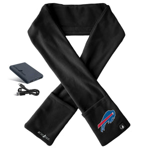 ActionHeat Buffalo Bills black fleece heated scarf with battery pack and charging cable
