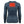 Back view of a blue long sleeve base layer with a glowing red heating element graphic on the upper back