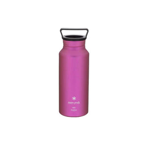 Snow Peak 800 titanium bottle in purple with black handle