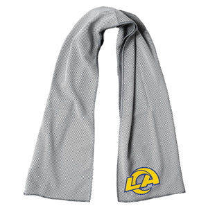 Grey Los Angeles Rams cooling towel with team logo